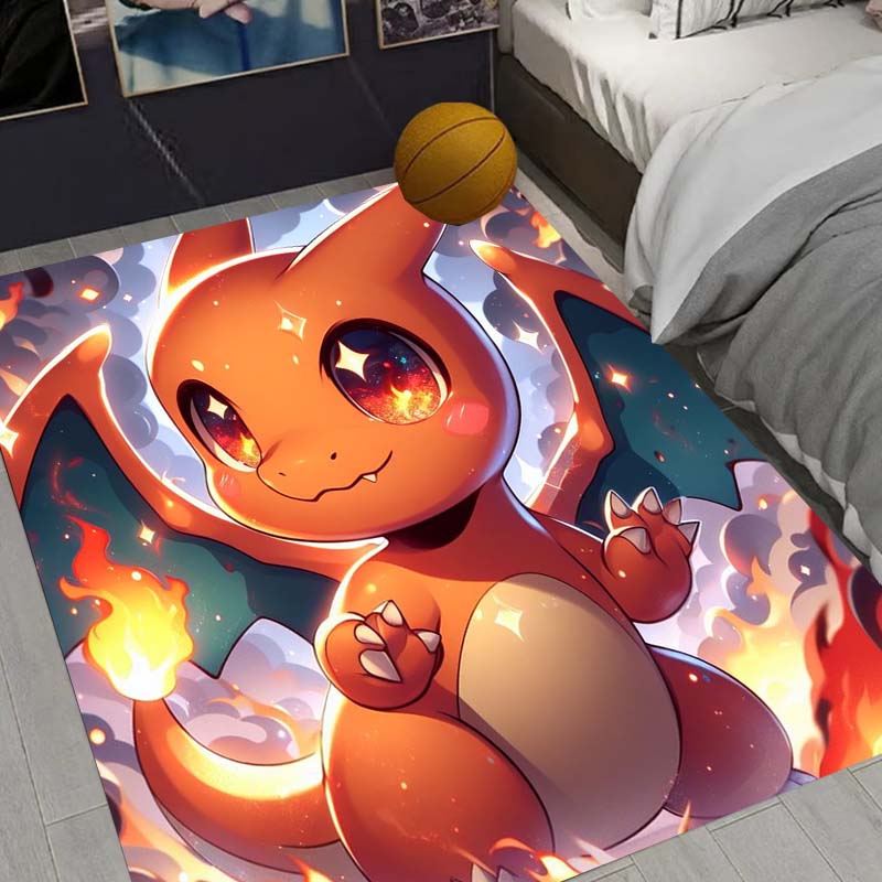 Charizard Charmander Pokemon Living Room Non-Slip Area Rug Soft Carpet for Bedroom Kids Playroom Sofa,Home Decor Doormat Gift-22