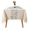 Luxury Embroidered Cotton-Linen Tablecloth with Tassels - Waterproof & Heat-Resistant