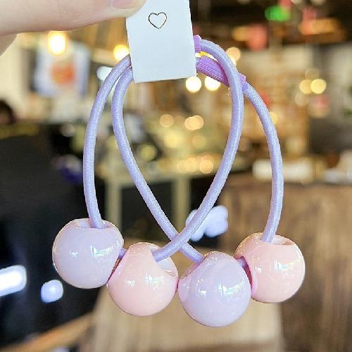 Cream Color Hair Ties Korean Style High Elasticity Ponytail Holders for Girls Kids Cute Headwear Non Damage