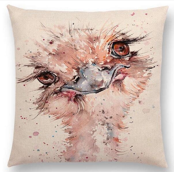 

Flowers Watercolor Lion Butterfly Lane Bird Wren Cushion Cover Case Pillow 25