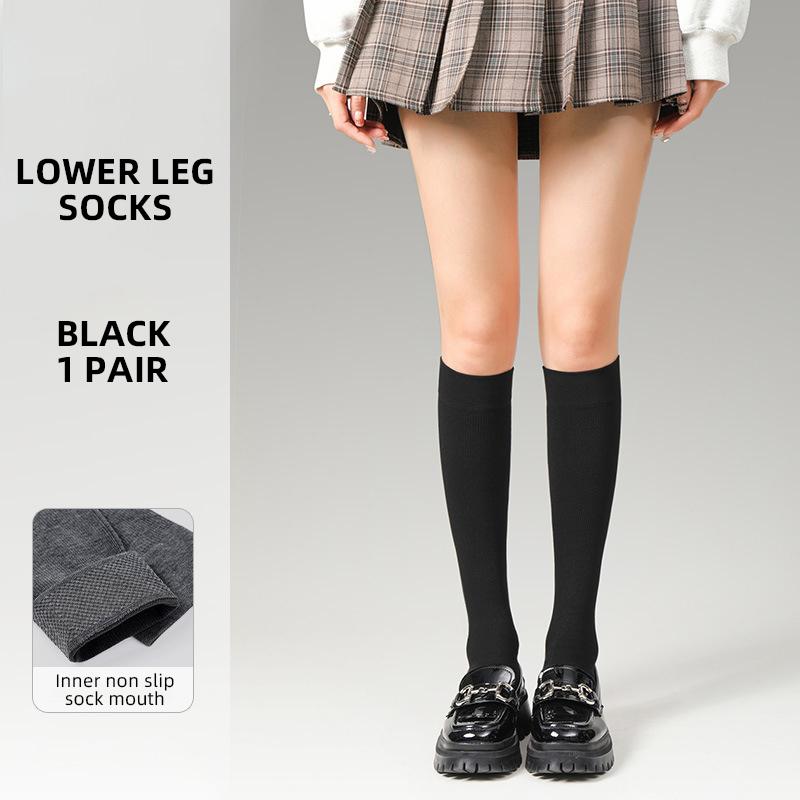 

Kave 45-63 см Компрессионные гольфы для икр для женщин Зимние в японском стиле Jk Гольфы выше колена Длинные носки в рубчик Высокие чулки One Size