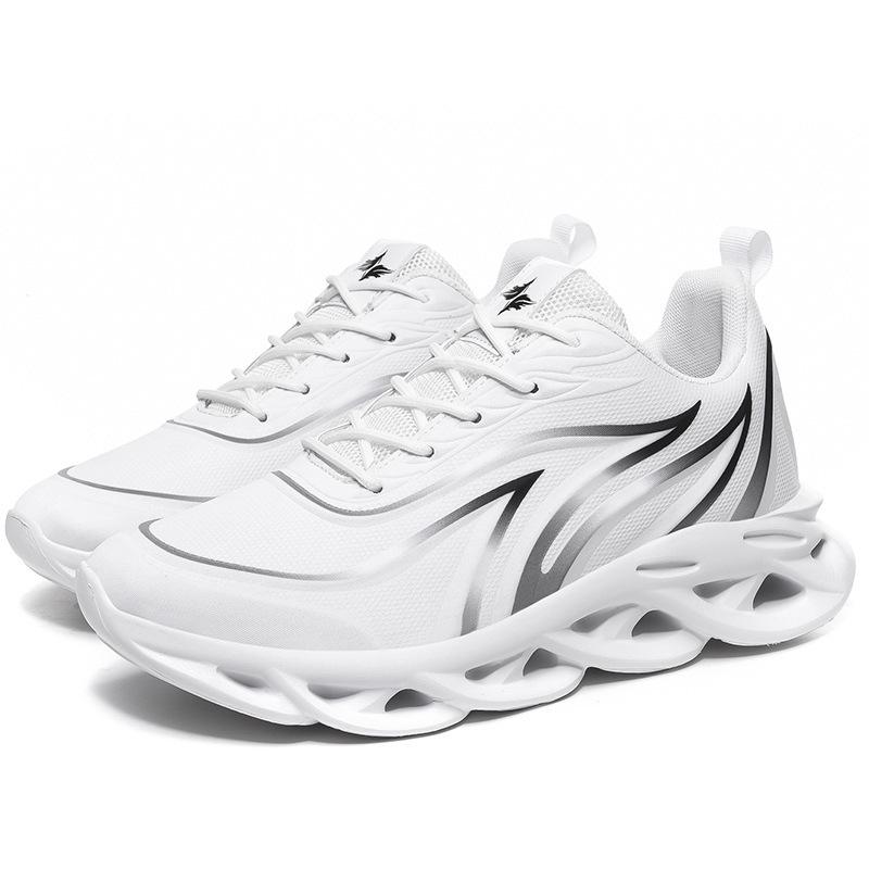 Men's Shoes Four Seasons Wish Large Size Flame Twist Bottom Mesh Sneakers Korean Version Dad Shoes Travel Running Shoes