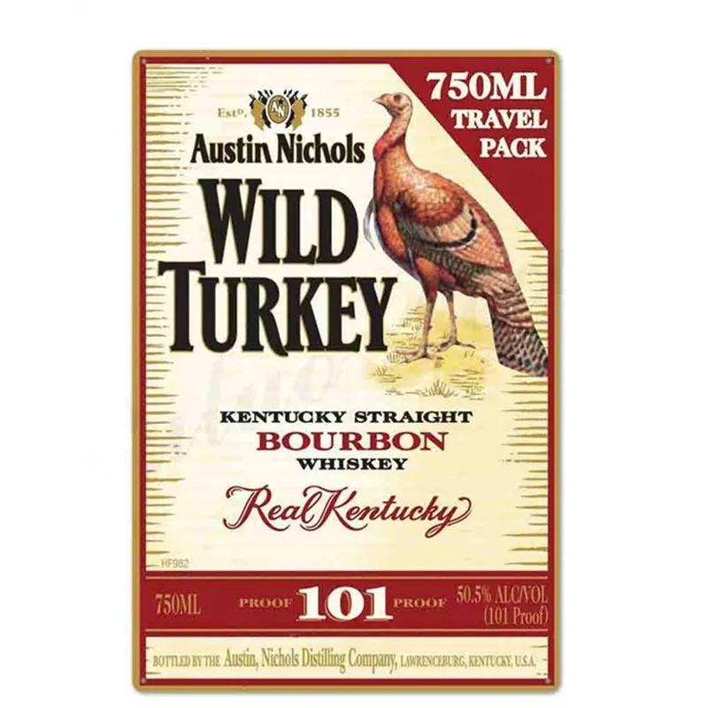 Öl Vin Jameson Affisch Metallplåt Skylt Vintage Metallväggplattor Hantverk Dekor Bar Café Kök Plåt Målning Järnplattor