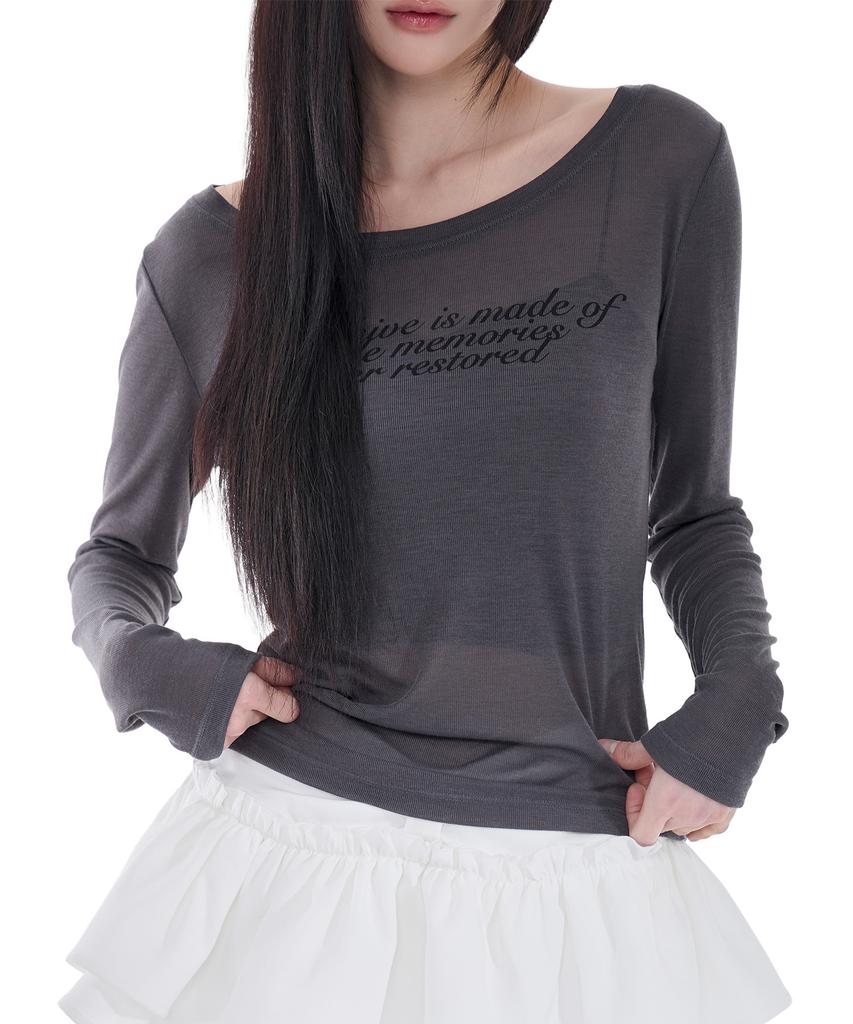 Alkialka Sheer Long Sleeve (Charcoal)