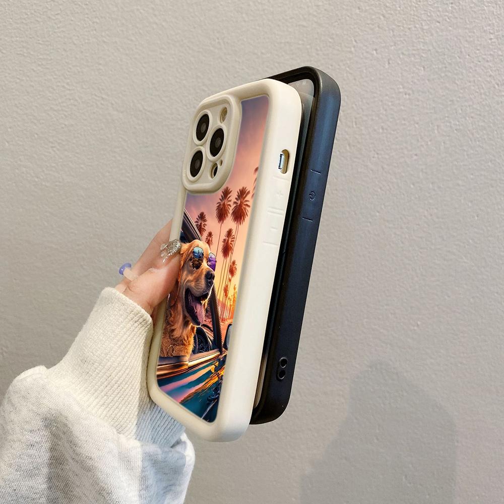 Ae76 Dog Color Doodle Design Art Protective Phone Cases for iPhone 13 14 15 Pro Max Infinix Hot 40i Tecno Camon 30 20 Pro Angel Eyes TPU Back Cover