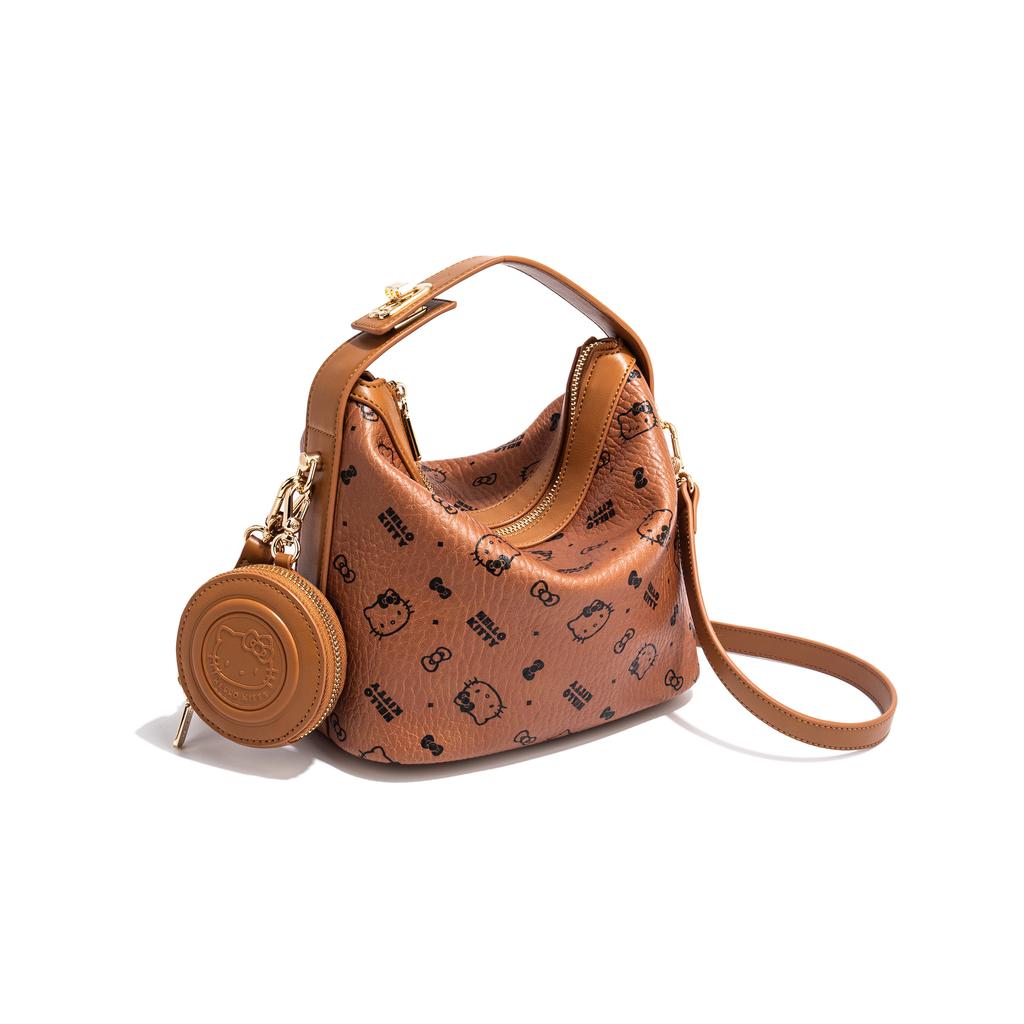 New Sanrio HelloKitty Hello Kitty PU Shoulder Bag, Crossbody Bag, Handbag Women's Pink/Brown SHHF41266