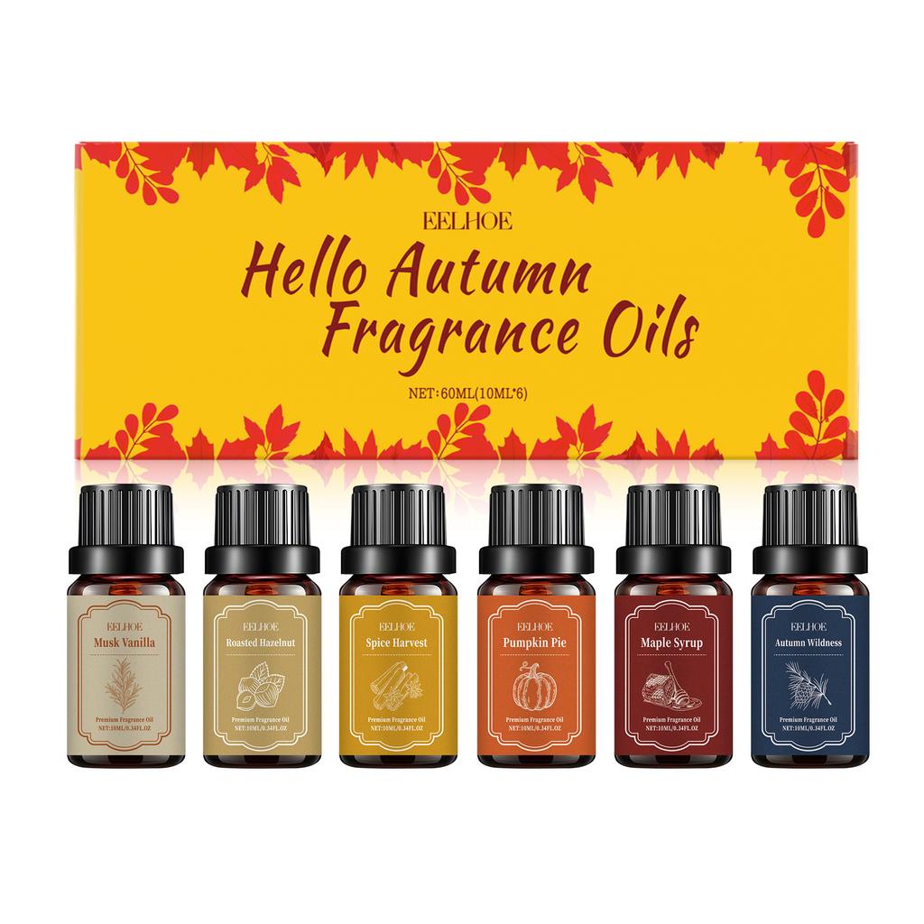 Fall Aromatherapy Essential Oil Set Warm Scent Cozy Ambiance Home Fragrance Oil Kit EELHOE