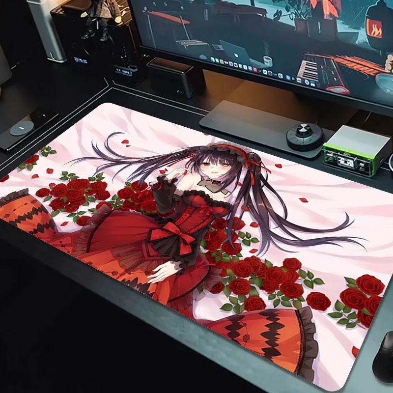 Black Fantasy Large Size Mouse Pad Large Gaming Table Cushion Nonslip Laptop Tablet Big Mousepad Xxl Mat Mini Pc Playmat With Lock Edge