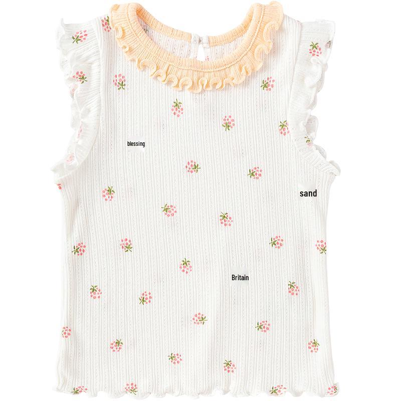 Balabala Baby Girl Ribbed Print Vest