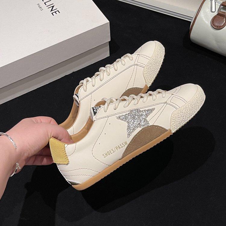 Leather German training little white shoes women's 2025 summer new lightweight dirty shoes soft sole versatile super fire star casual shoes