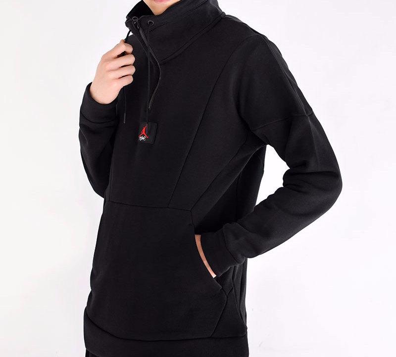 Jordan Sweatshirts Men's Black Stand Collar Moderate Regular AV2293-010