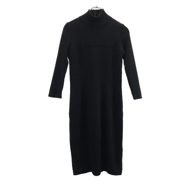 FOXEY Long Sleeve Knit One Piece 40 Black Series Back Zip Women Used