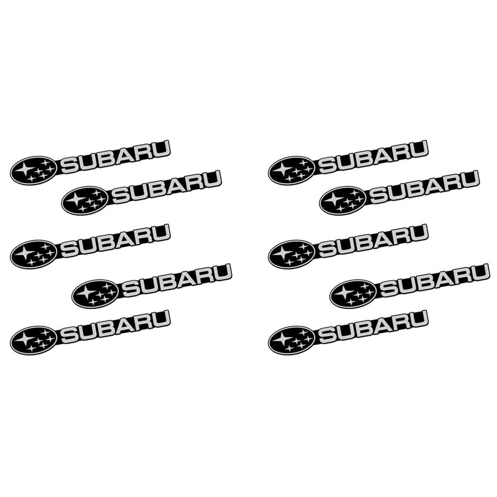 Subaru Car Horn Logo Stickers, Car Logo Decoration Sticker(10 Pieces), Metal Decorative Stickers, Car