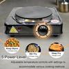 Electric Stove Top Burner,1000w Iron Single Burner,5 Temp Settings Portable Electric Hot Plate w/Indicator Lights and Easy to Clean,Cooking Stove
