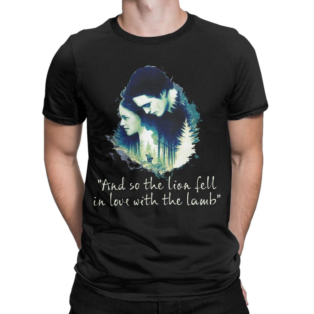 Men's T-Shirt Twilight Movie Edward and Bella Vintage Cotton Tees Short Sleeve T Shirts O Neck Tops Plus Size