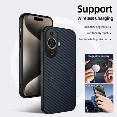 Pouzdro na telefon pro Huawei nova 12 SE 12S 13i 11 Pro Nova Y72 Y91 Magnetické Bezdrátové nabíjení Ochrana čočky Silikonové Kožené Zadní kryt