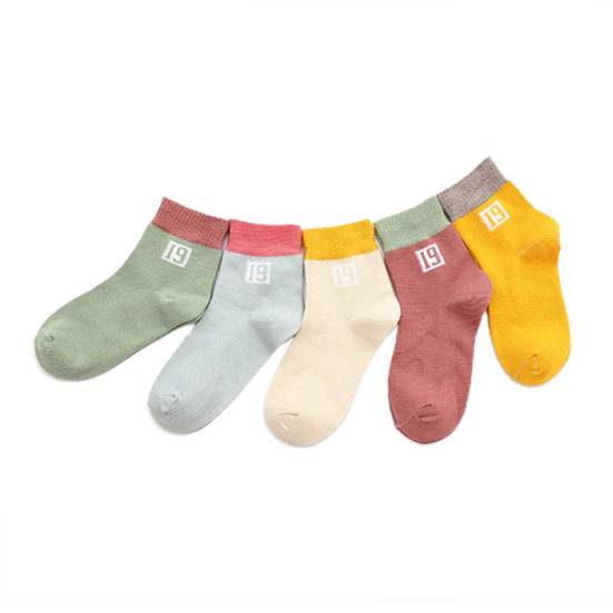 Autumn Winter 5Pairs Children Middle Tube Cartoon Boys Girls Baby Floor Socks