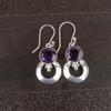 African Amethyst Gemstone Jewelry, 935 Sterling Silver, Handmade Designer Silver Earrings For Thanksgiving Gift