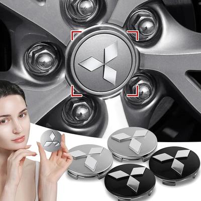 4x Car Wheel Center Cap Emblem Hub Covers Badge Auto Accessories For ASX Lancer Pajero Outlander L200 Delica Eclipse