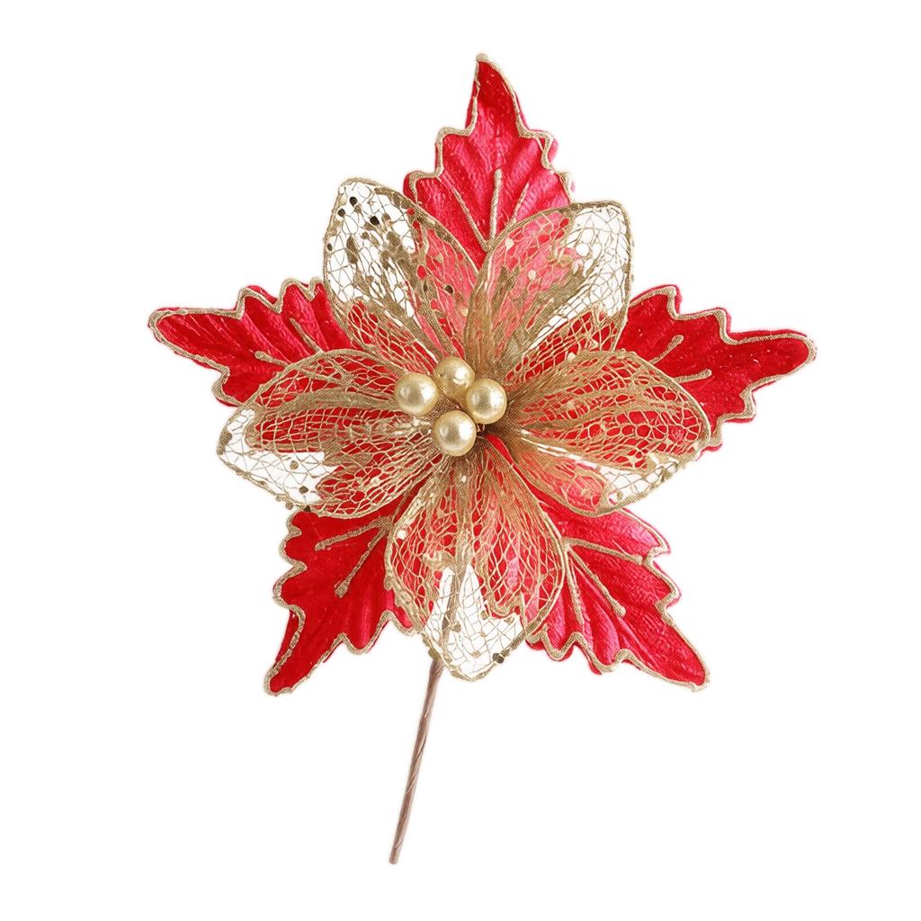 Artificial Christmas Flower Picks Champagne Branches for Holiday Tree Home Hotel Decoration