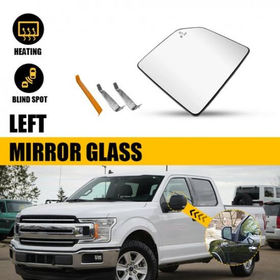 

Left Driver Side Heated Mirror Glass W Blind Spot Sensor For 2015- Ford F150