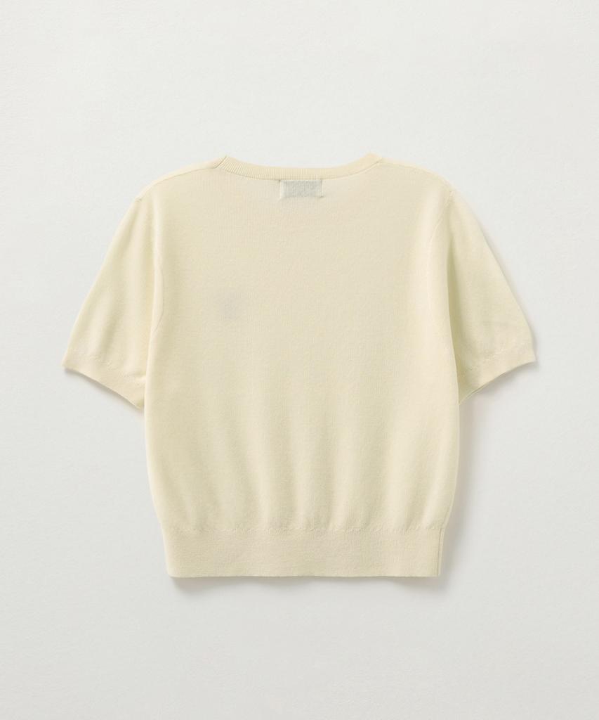 Seteo (W) Lightweight Crew Neck Half Knit Cream