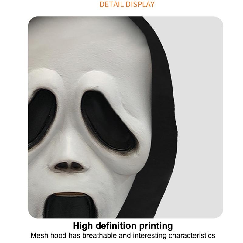 Eerie Ghost White Mask, Halloween Skull Face Costume Accessories, Party Props For Horror Cosplay Masquerade For Adults