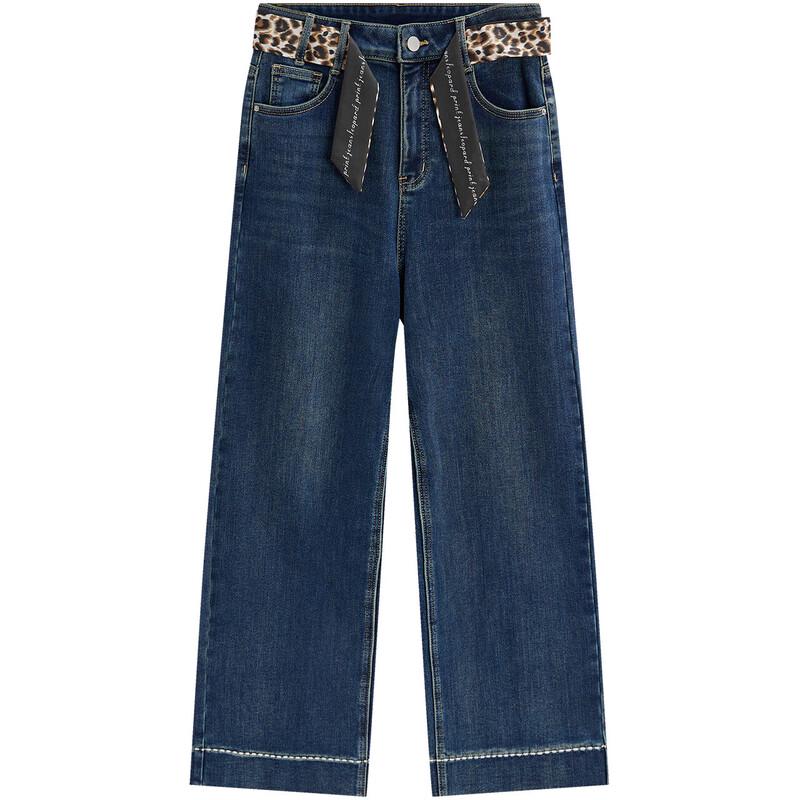 IEF Women's Leopard Print Straight-Leg Denim Jeans
