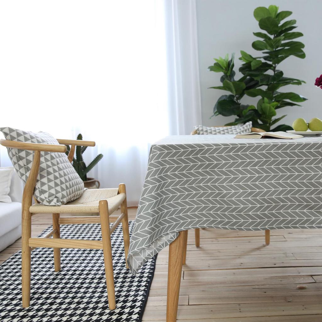 Geometric Art Cotton Linen Tablecloth for Coffee Tables