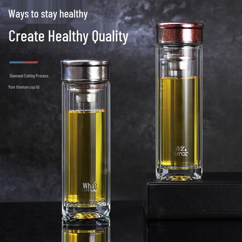 Ximo Premium Double-Wall Glass Tea Mug