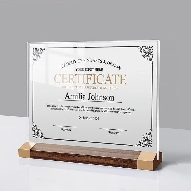 A3 Acrylic Landscape Certificate Display Frame
