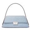 MK Ludlow Signature Metall-Klappdesign Leder-Schultertasche Mittelgroß Damen-Schultertasche Hellblau 30S5SLNL2R-422