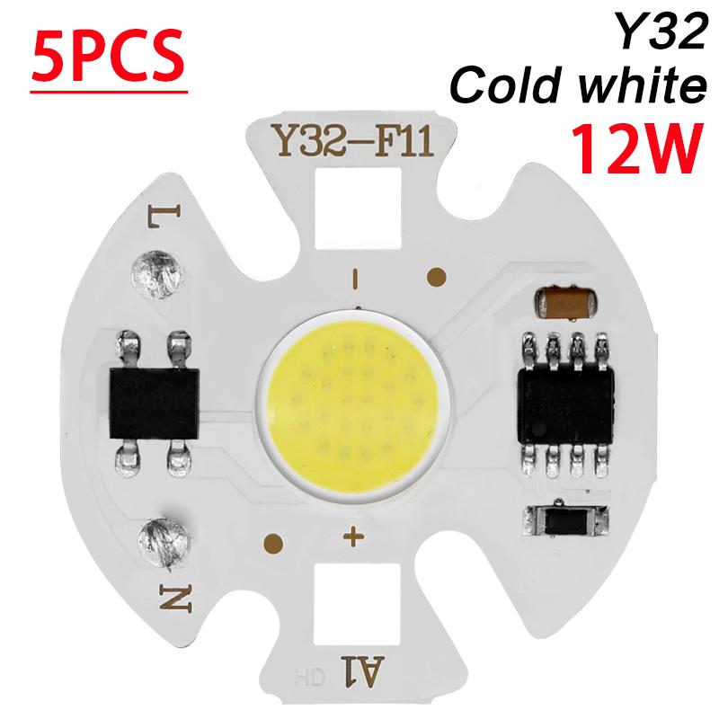 Y32 5pcs Chip COB LED Lamp LED Lamp Bulb 220V IP65 Input Smart IC For DIY LED Flood Light Spotlight Real Power 3W 5W 7W 10W 12W