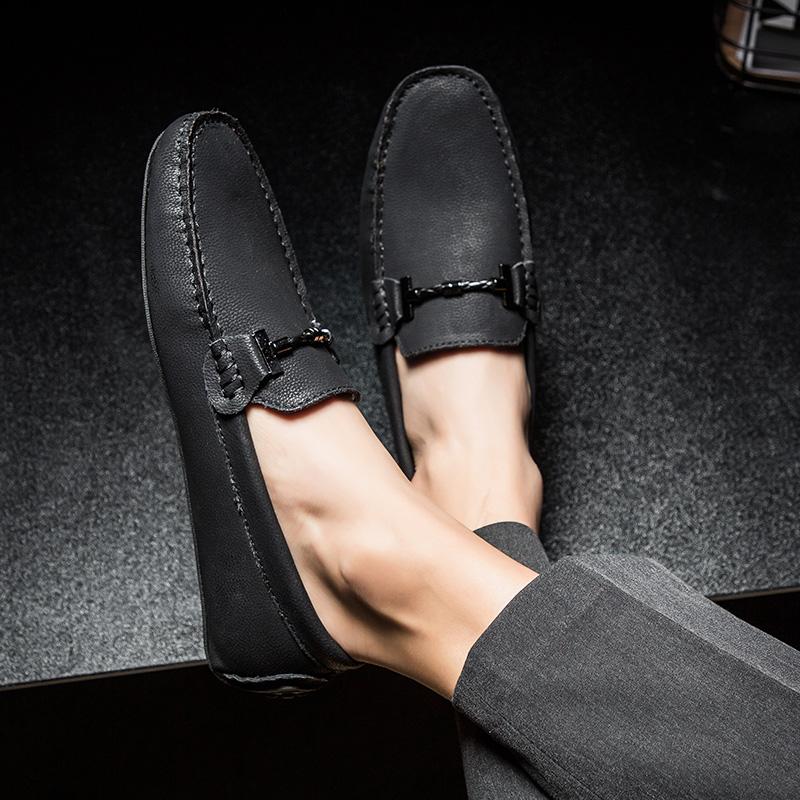 New Men's Genuine Leather Loafers Men Casual Summer Shoes Big Size 38-49 Brand Male Flat Slip on Shoes Driving Moccasins For Men