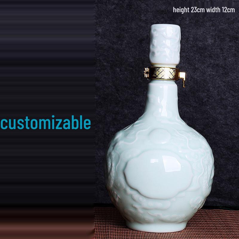 Керамическая винная бутылка Jingdezhen с дизайном дракона - Декор с гладкой поверхностью