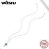 WOSTU 925 Silver Moon & Cat Star Necklace Blue Enamel Long Chain Link Necklace For Women Fashion Jewelry CQN422