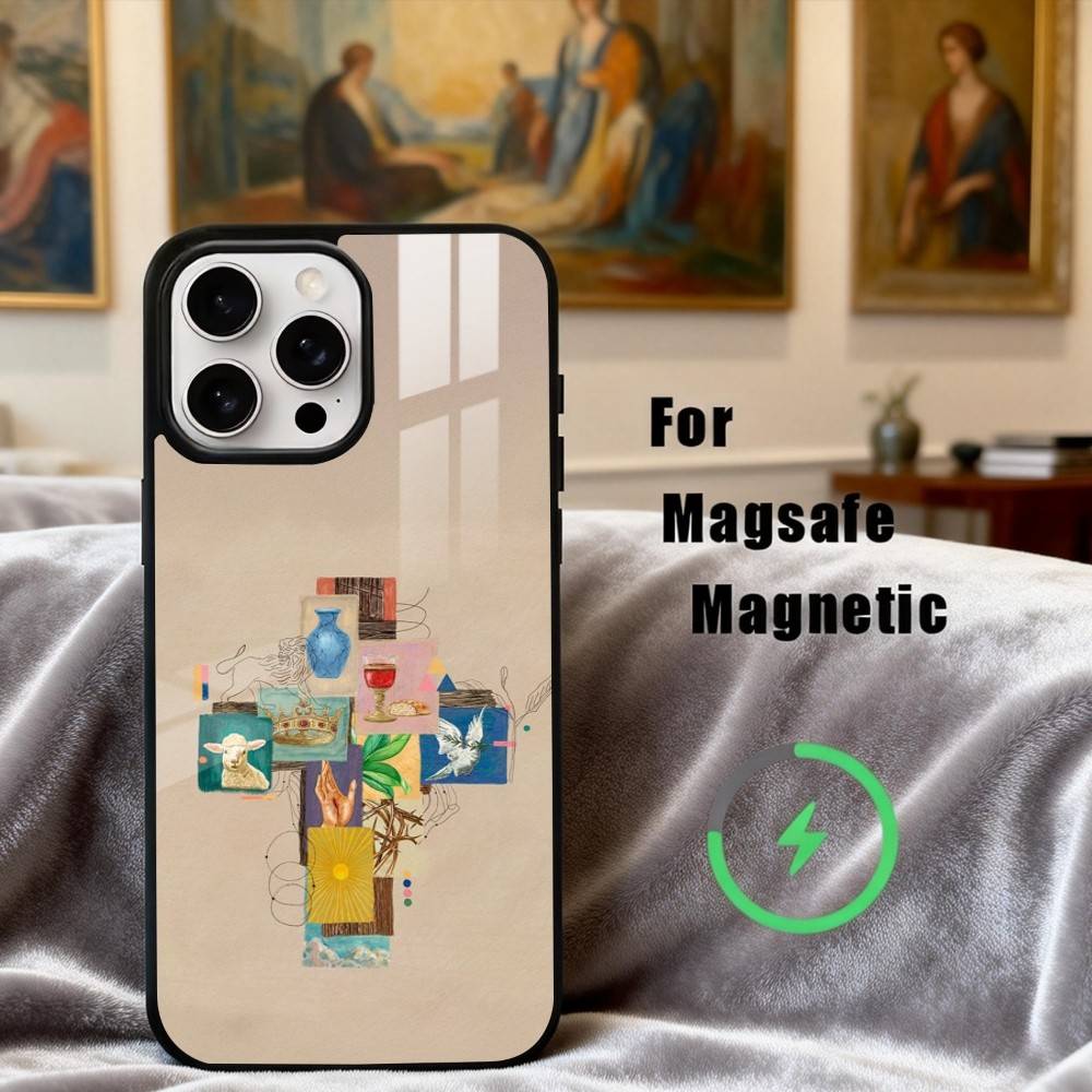 C-Christian A-Art Phone Case For iPhone17,16,15,14,13,12,11 Plus,For Magnetic Wireless Charge Cover