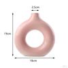 Ceramic Vase Nordic Round Hollow Circular Donuts Floral Flower Pot for Desktop Bedroom Tabletop Home