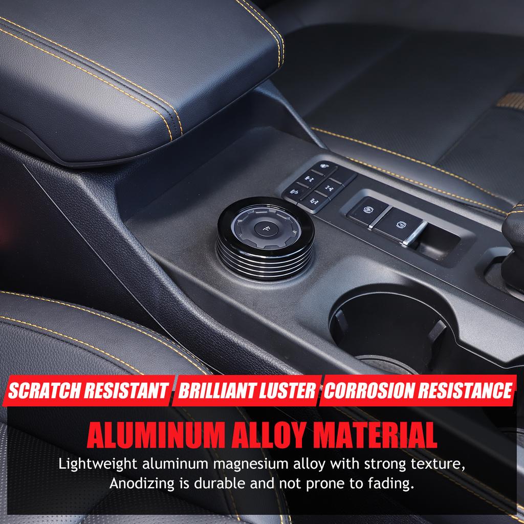 Black Alloy DRIVE MODE Adjust Knobs Ring Cover for Ford Ranger -2024