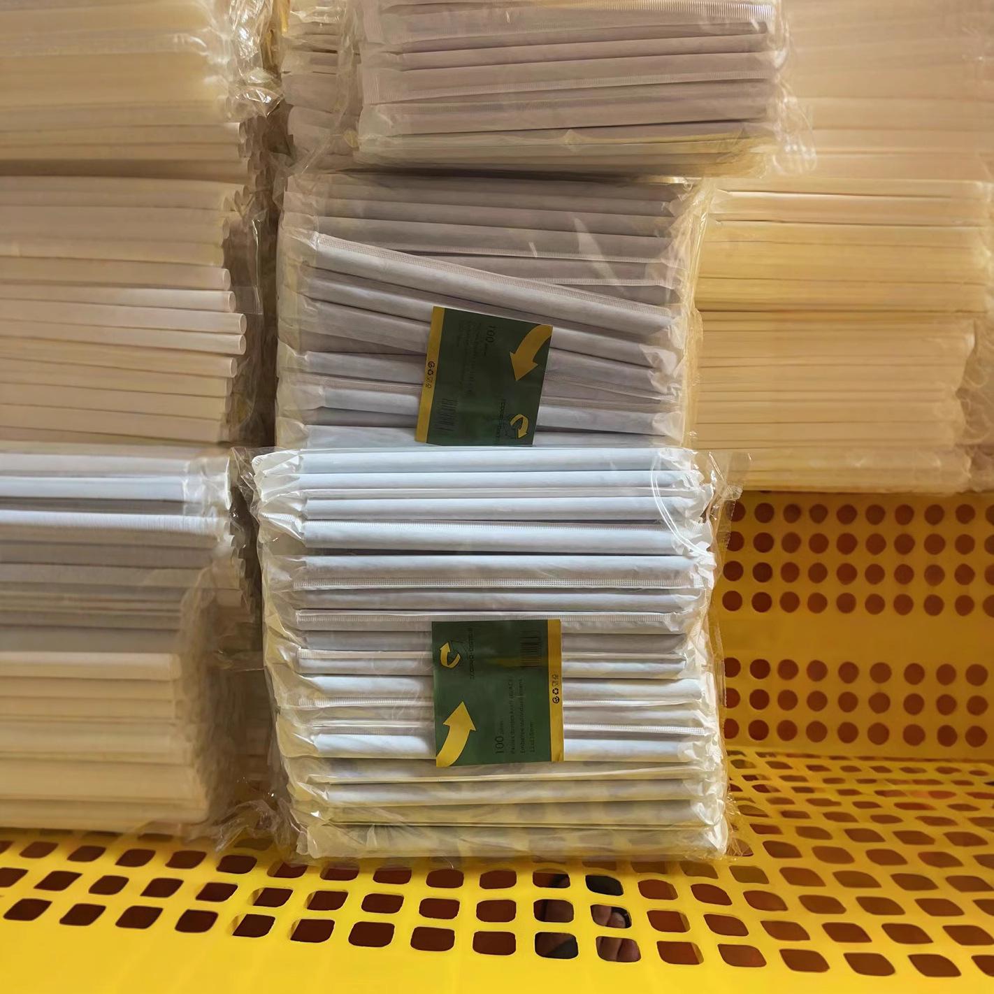 

12x210мм Индивидуально Упакованные Черные Бумажные Соломинки для Бабл Ти - Заостренные, Утолщенные, Разлагаемые.