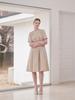 Koes Cotton Pleated Dress_Beige