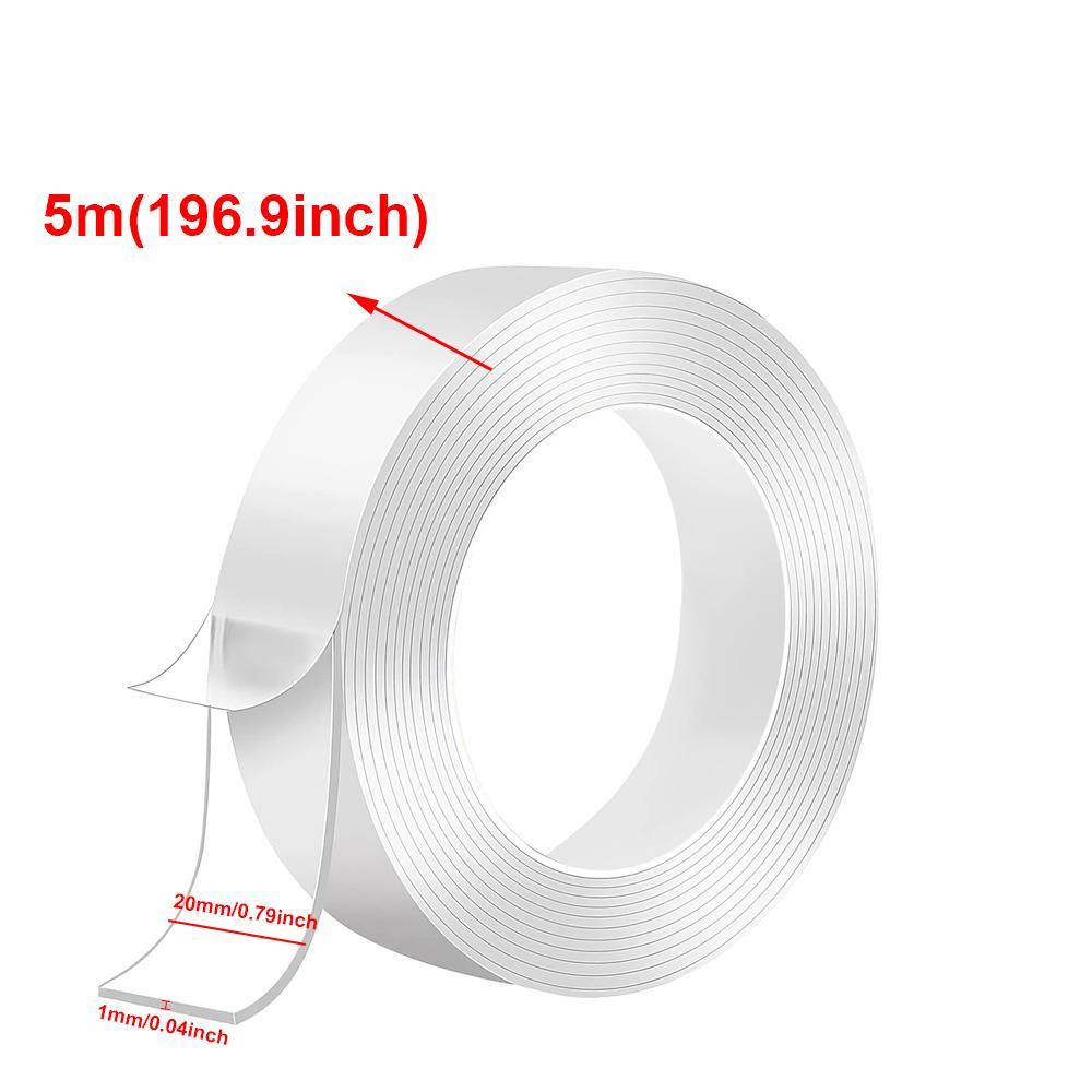 1M10M Two Sided Adhesive Tape Ultrastrong Double Sided Tape Transparent Washable Strips Mounting Tape for Decoration