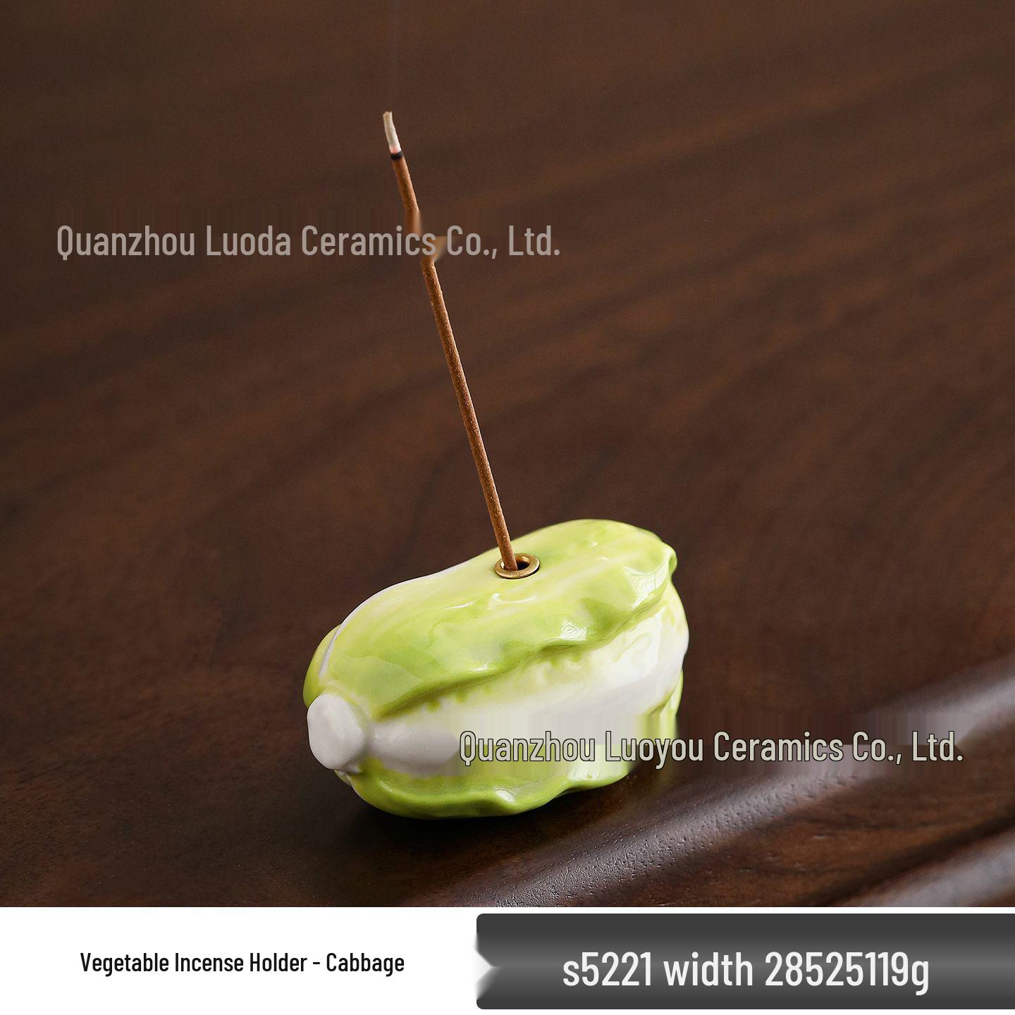 Hand-Painted Ceramic Vegetable Incense Holder Ornament