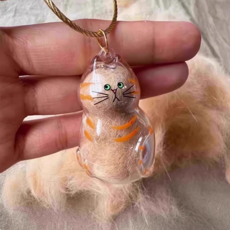 Pet Hair Keepsake Box Transparent Storage Container for DIY Decoration Memorial Gift for Pet Lovers Home Display