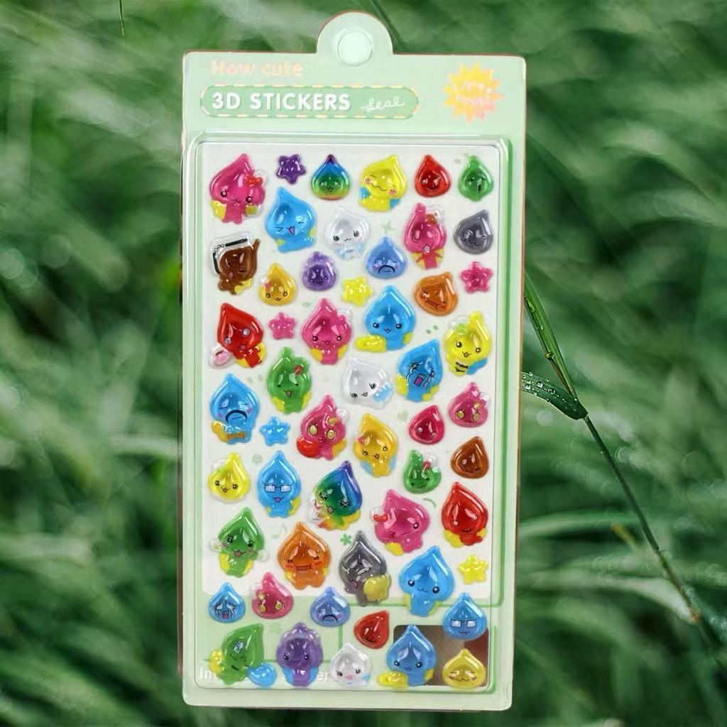 3D Japanese-Style Crystal Epoxy Cartoon Water Drop Sticker for Kids