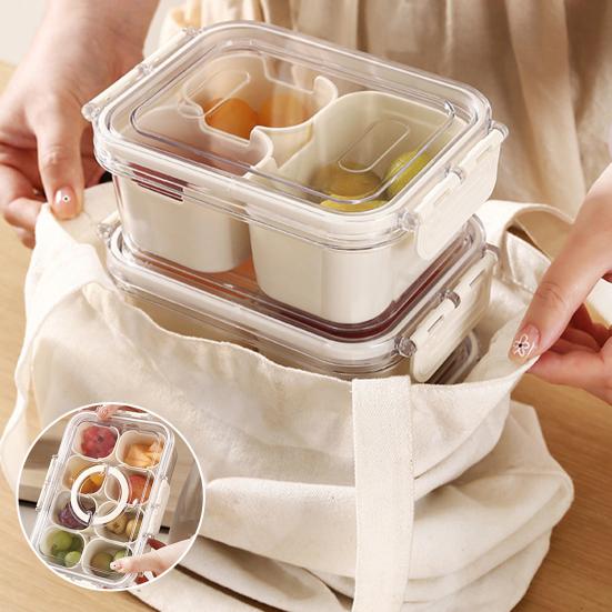 Food Storage Box with Lid And Handle Transparent Snack Organizer Moisture-proof Kitchen Container for Nuts Candies Biscuits Dried Fruits