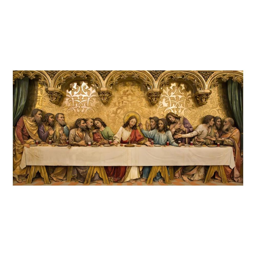 Modern Art Canvas Print of ' The Last Supper ' Bright Colors, Religious Wall Decorations in Living Rooms, and Corridors