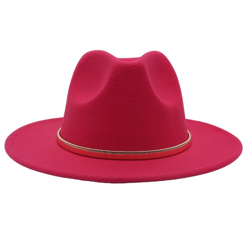 European And American Cashmere Top Hat Gold Ring Accessories Fashion Jazz Hat Four Seasons Popular Felt Hat Gentleman Lady Big Edge Hat (