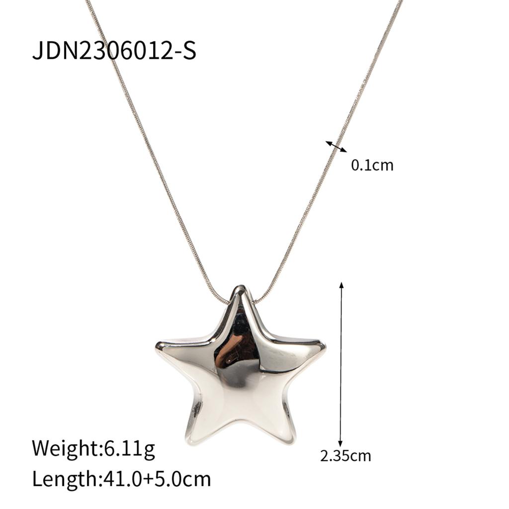 Youthway Metal Pentagram Pendant Jewelry Sets Stainless Steel Necklace Earring Ring Sets Minimalist Fashion Jewelry Wholesale