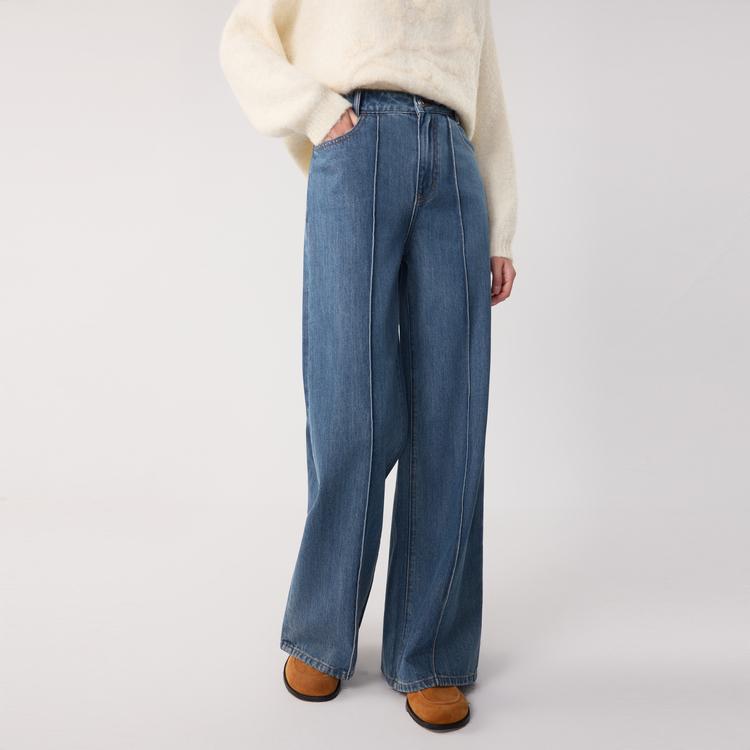 ELLE French Vintage Fashion Design Loose Versatile Wide Leg Straight Leg Pants Casual Jeans Women pants L8WQW159